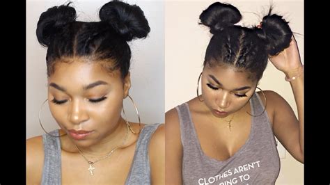 cornrows into two buns